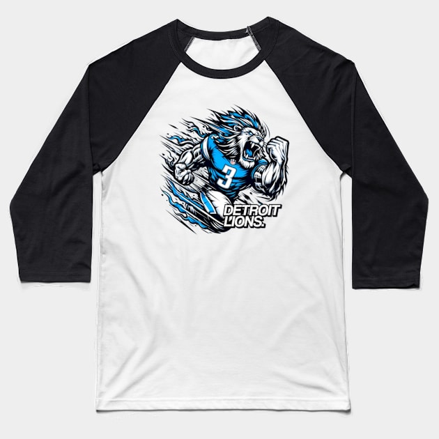 Detroit Lions Baseball T-Shirt by elegantelite